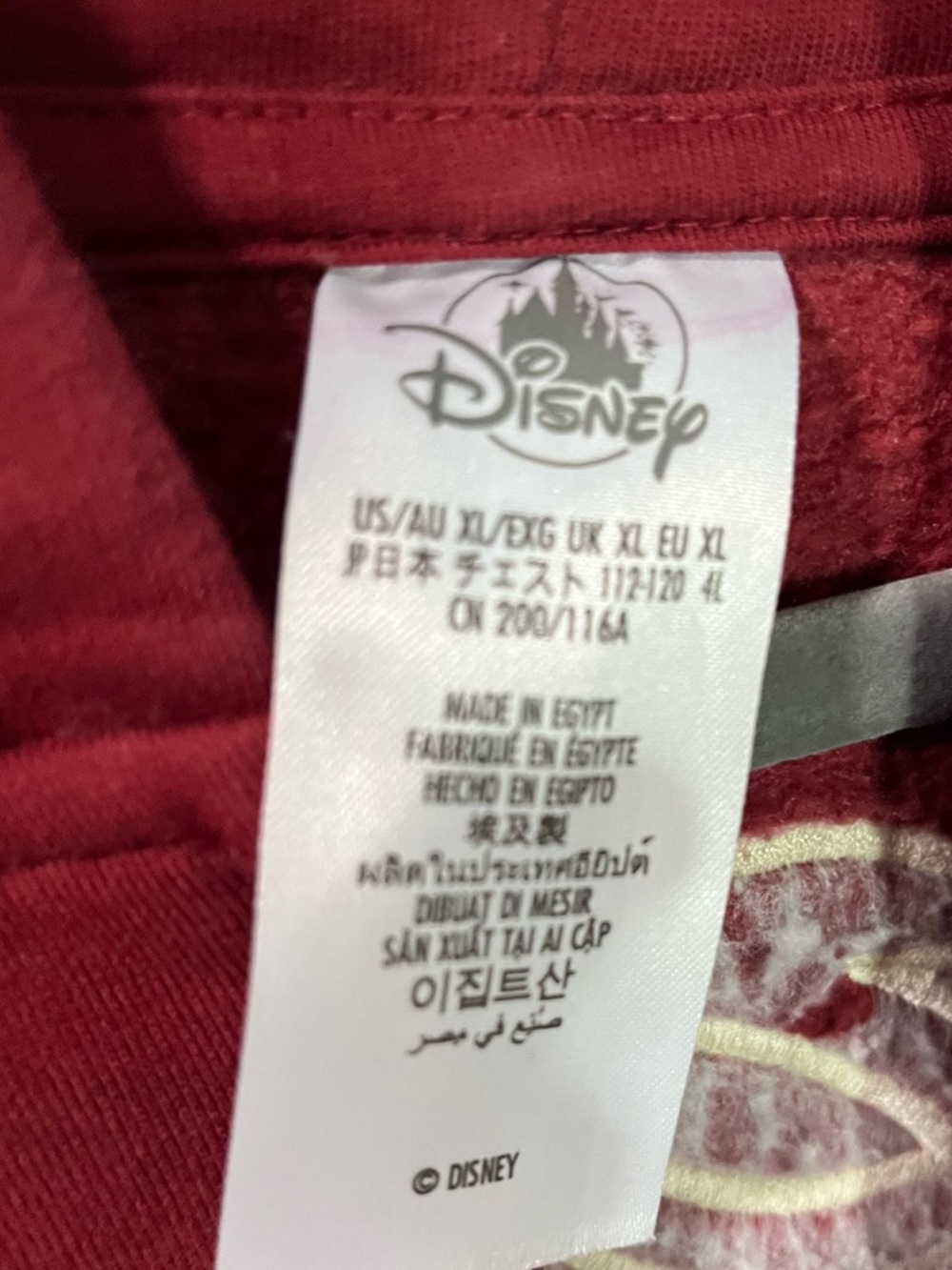 Disney Parks Zip Hoodie Jacket Maroon Walt Disney World Embroidered Size XL - Picture 5 of 10